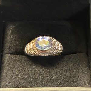 Mystic Topaz Sterling Silver Ring -size 10